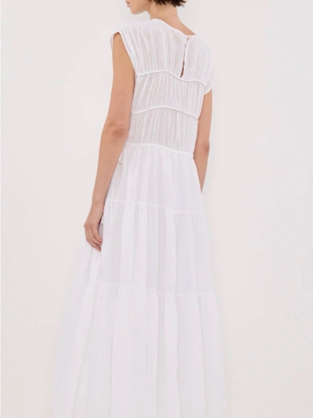 NWT DISSH White Sleeveless Tiered Maxi Dress - Picture 5 of 9